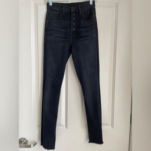 Mother size 25 high waisted The Pixie Swooner Ankle Fray jeans